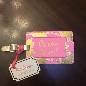 NWT Lilly Pulitzer Metallic Palms Luggage Tag
